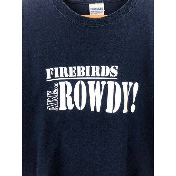 Firebirds Are Rowdy! Mens Size L Navy Blue Graphic T-shirt Fairmont High School - Picture 4 of 6